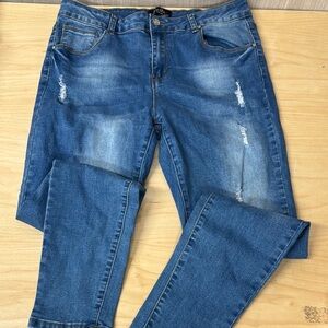 BeBa Blue denim Distressed skinny Jeans size‎ 15